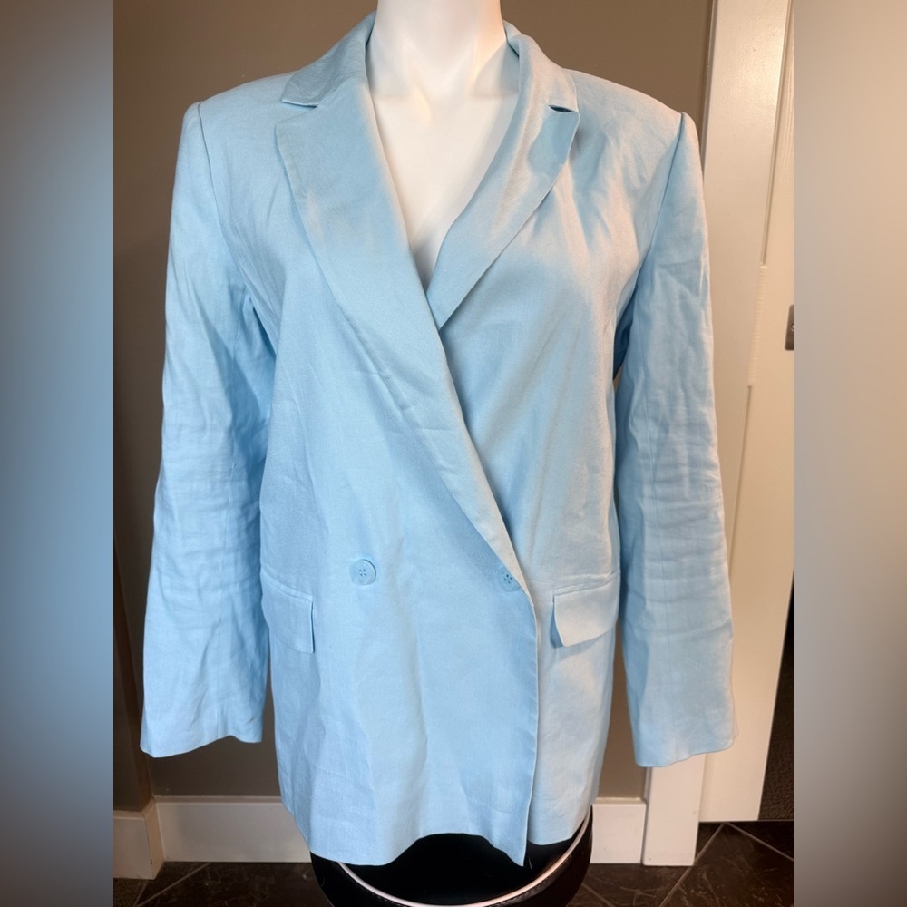 Nordstrom Sky Blue Women's Linen Blazer